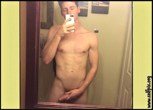 Horny Football Player Masturbating Selfie from Instagram